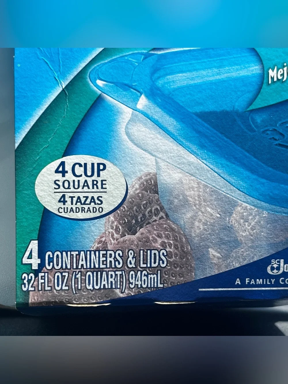 2 Sets Vtg Ziploc Square Containers Blue 4 Ct. 4 Cups OR  32 oz. Snap N' Seal